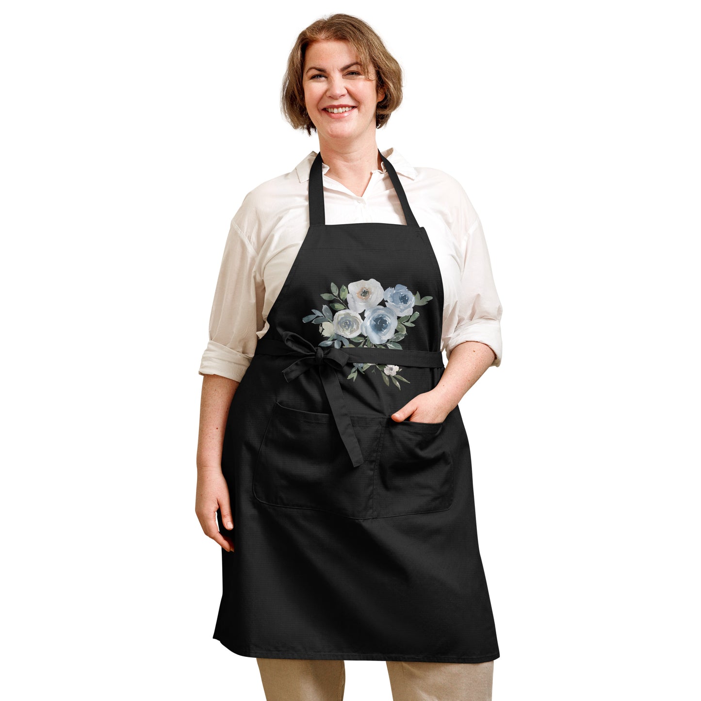 Organic cotton apron FLOWERS