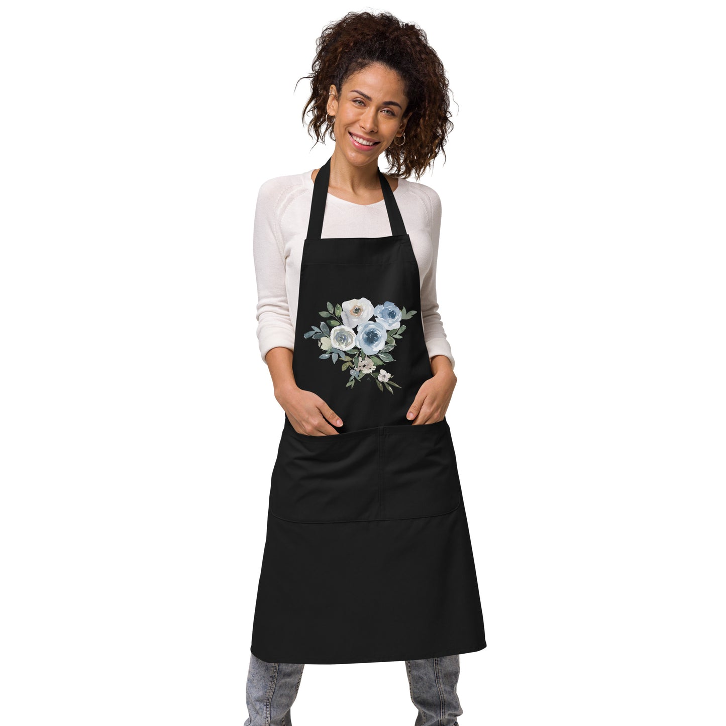 Organic cotton apron FLOWERS