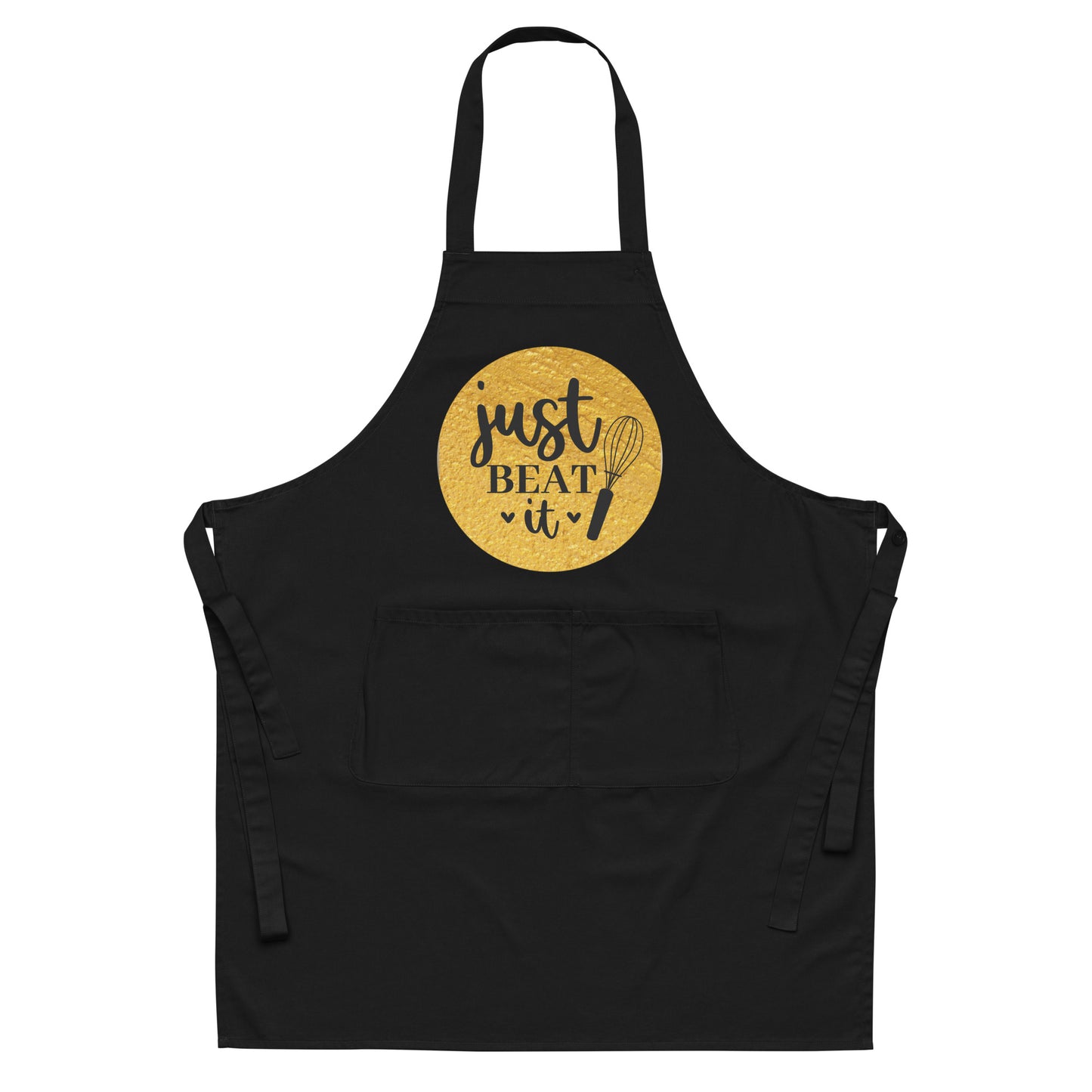 Organic cotton apron JUST BEAT IT