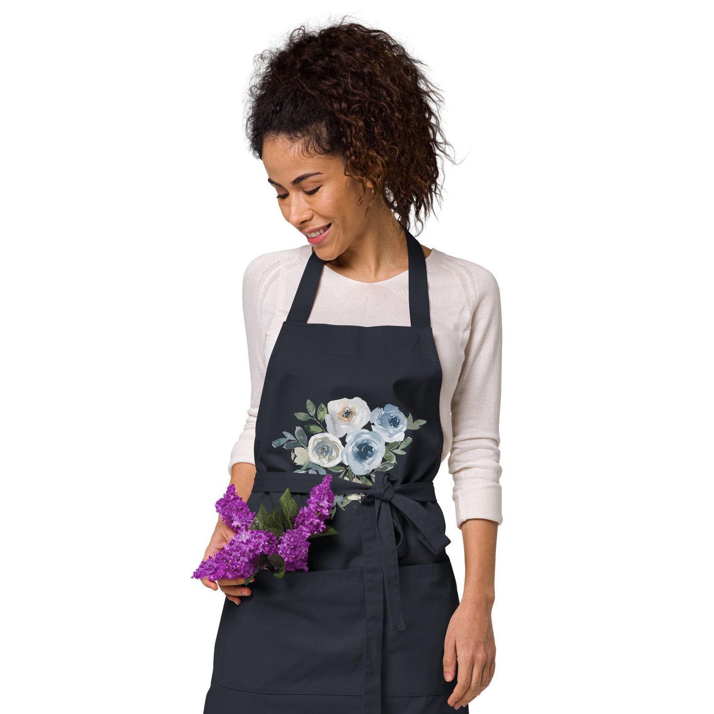 Organic cotton apron FLOWERS