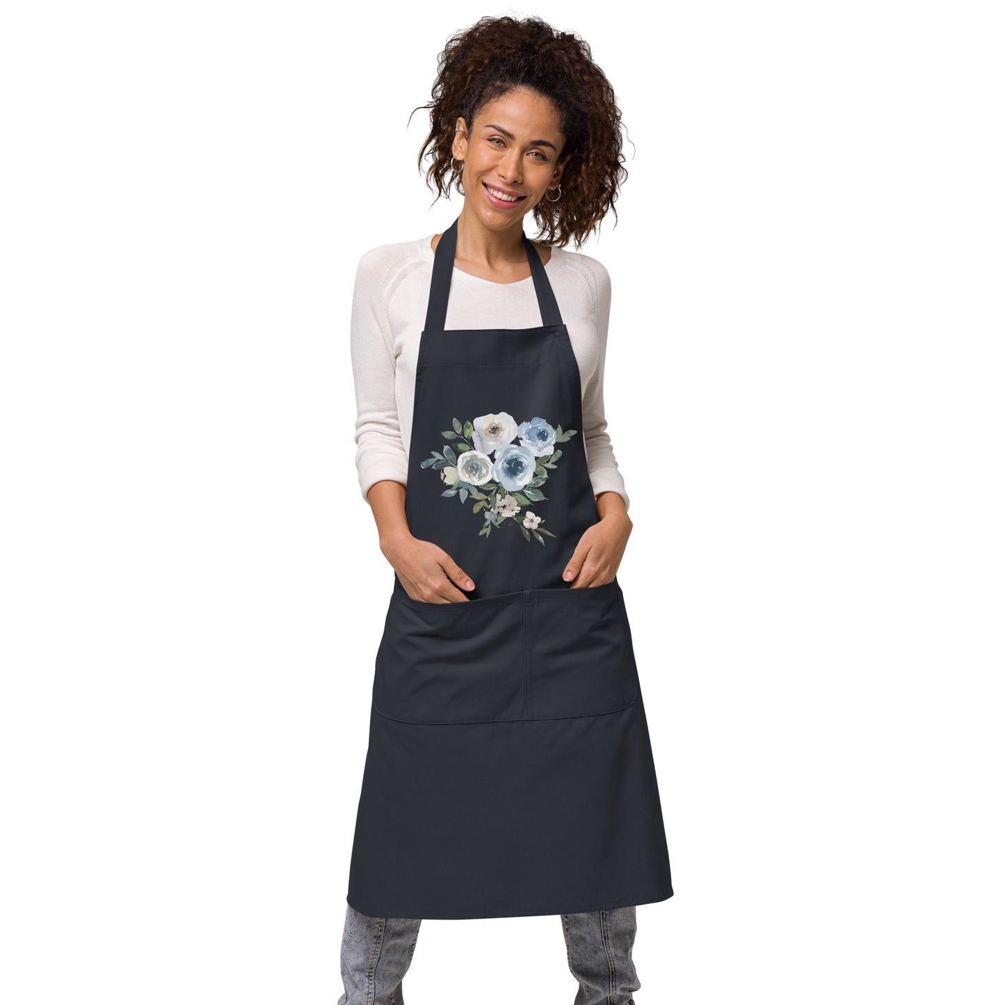 Organic cotton apron FLOWERS