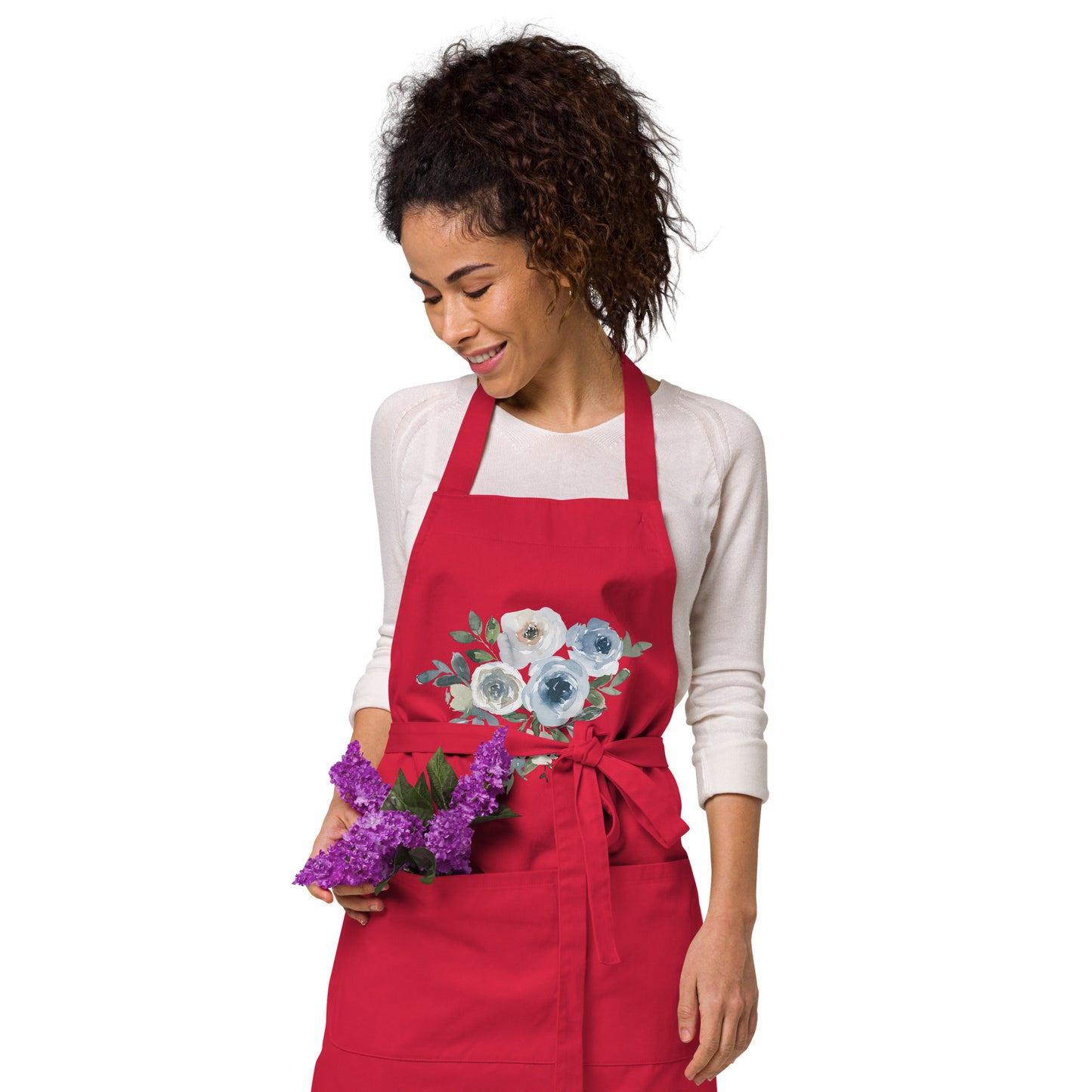 Organic cotton apron FLOWERS