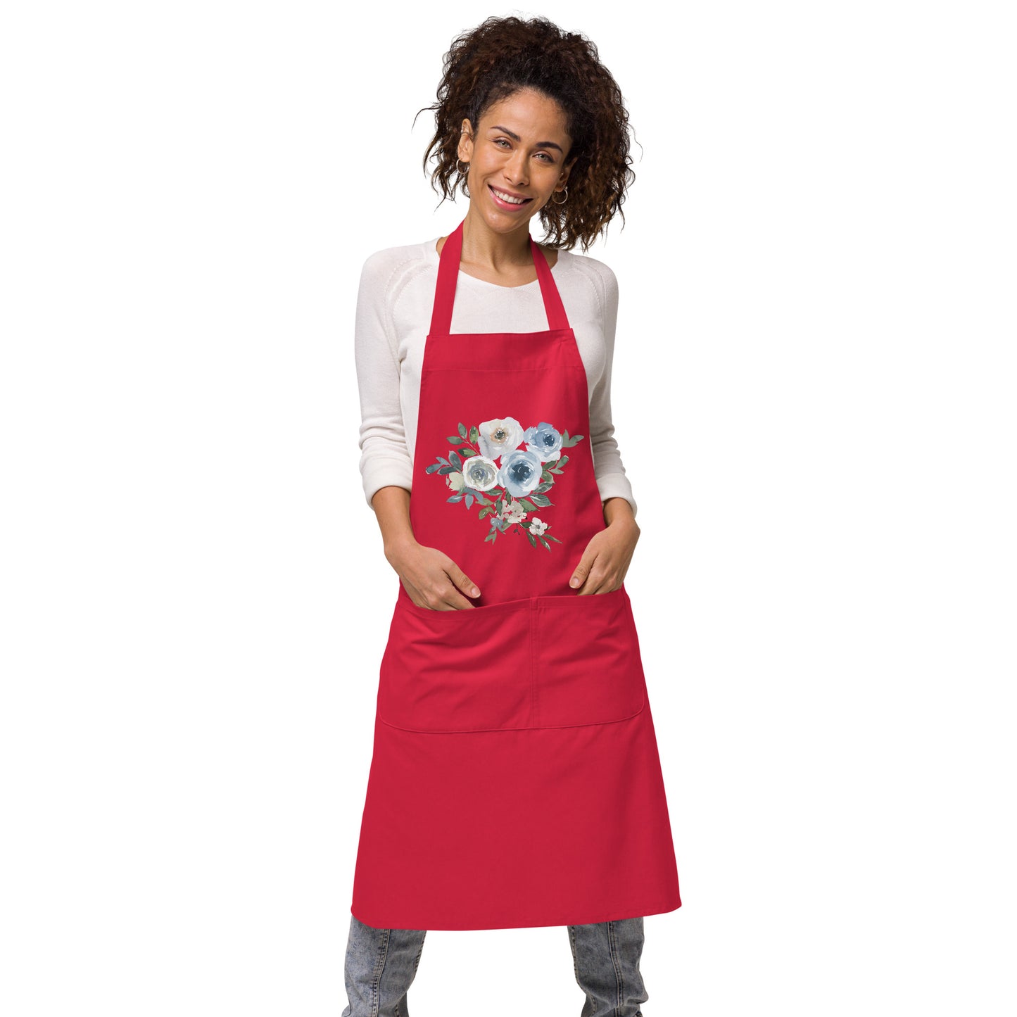 Organic cotton apron FLOWERS