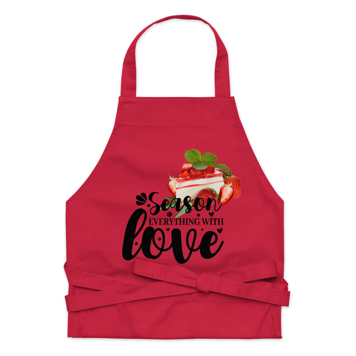 Organic cotton apron SEASON EVERYTHING WITH LOVE