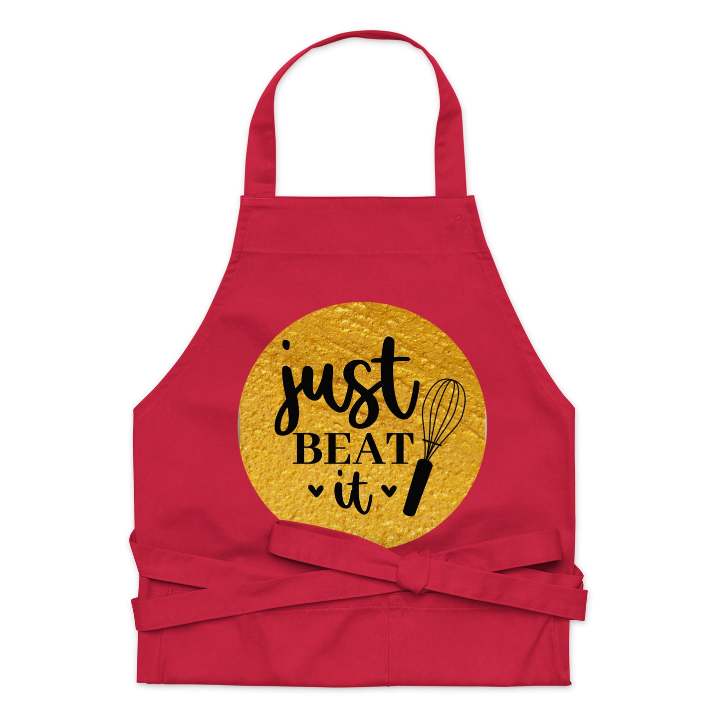 Organic cotton apron JUST BEAT IT