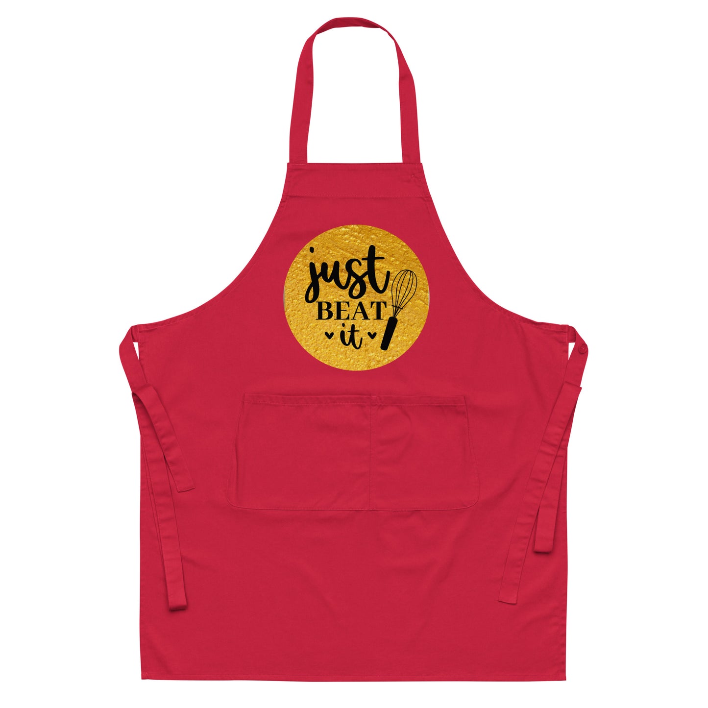 Organic cotton apron JUST BEAT IT