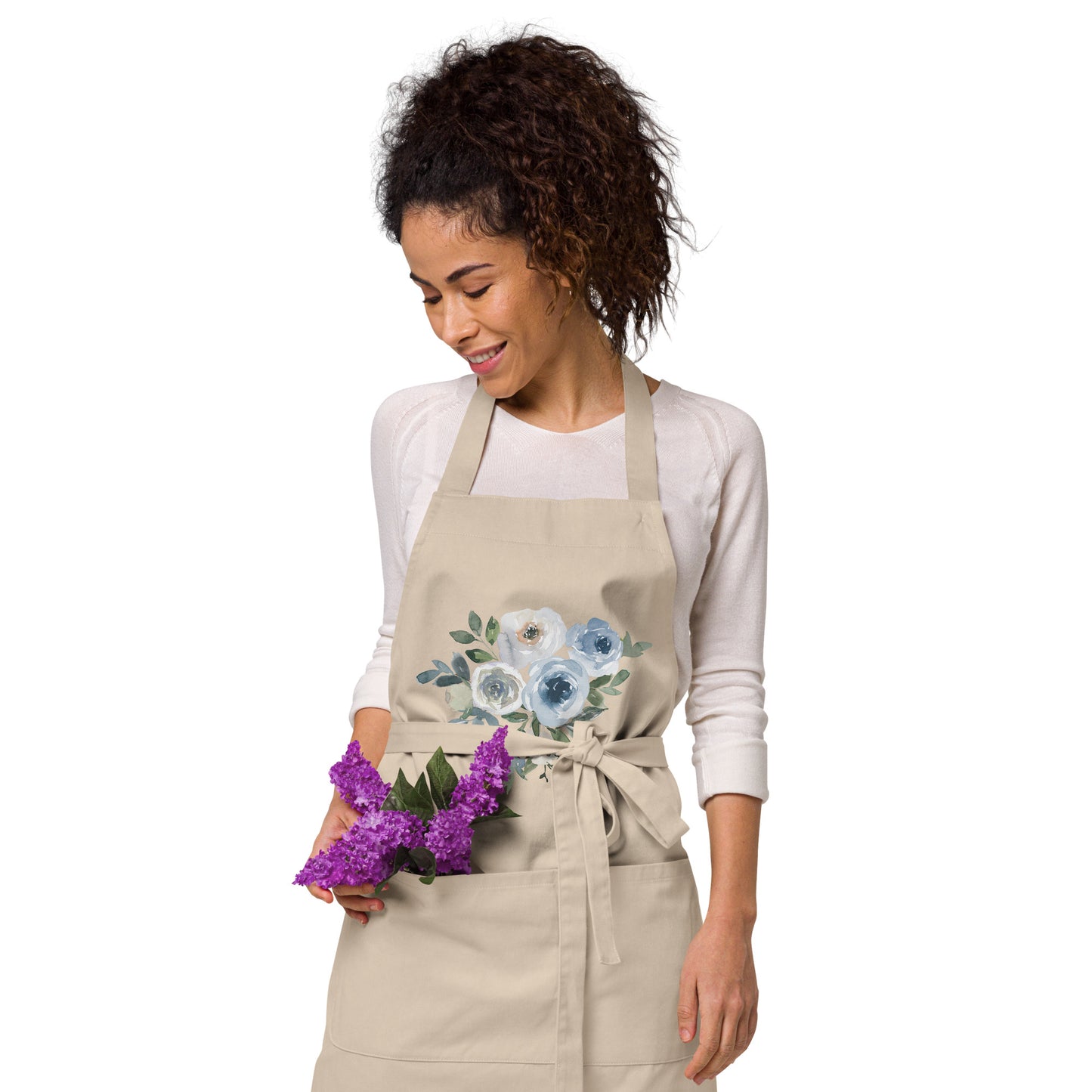 Organic cotton apron FLOWERS