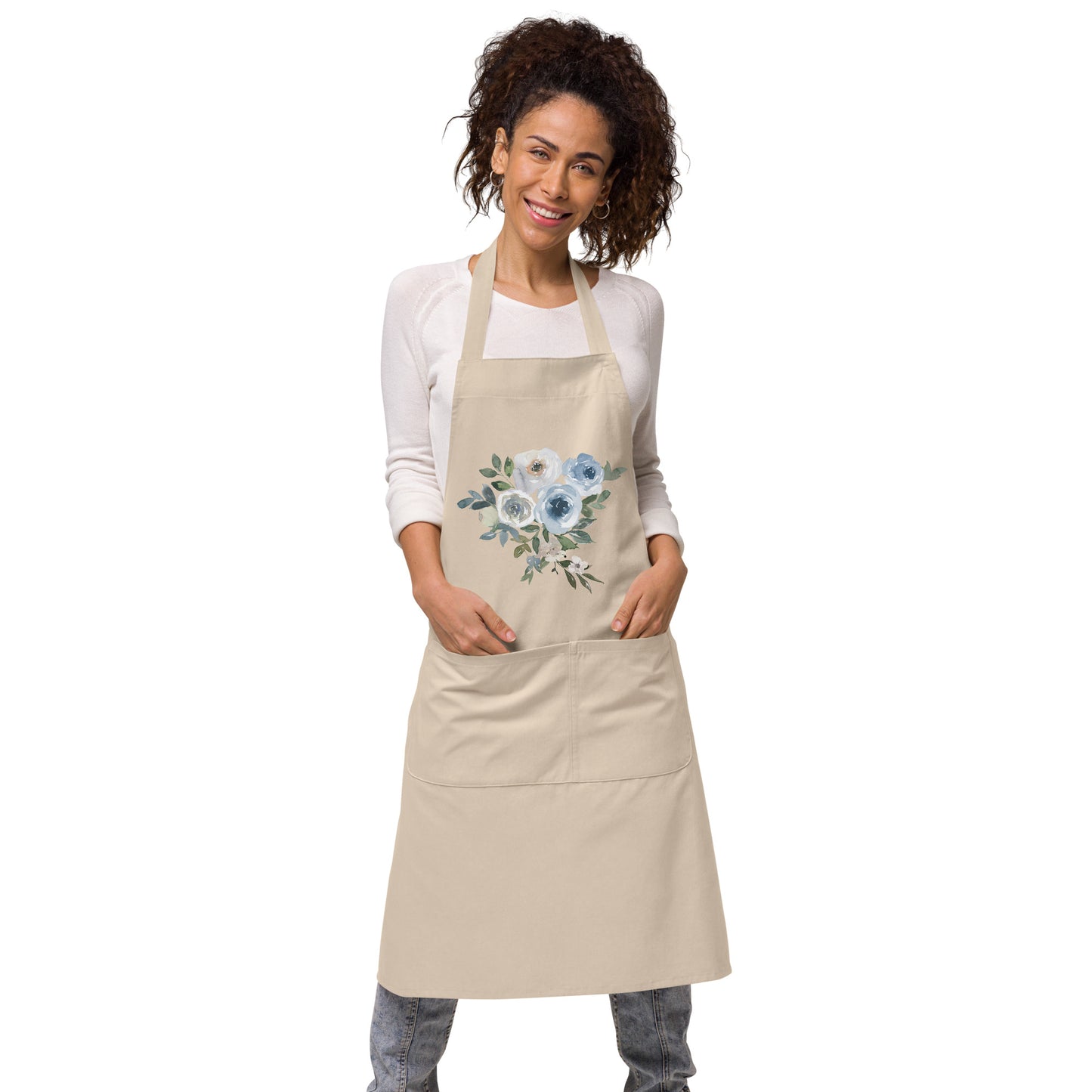 Organic cotton apron FLOWERS