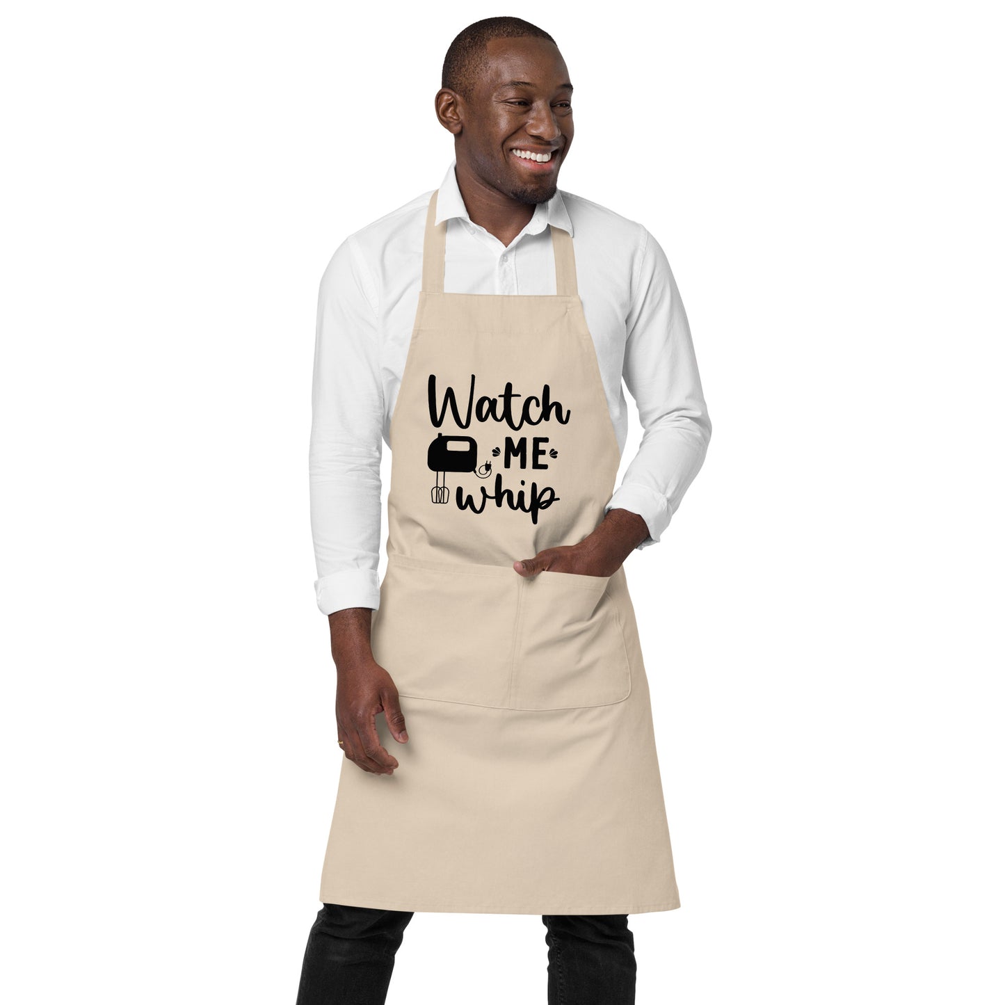 Organic cotton apron WATCH ME WHIP