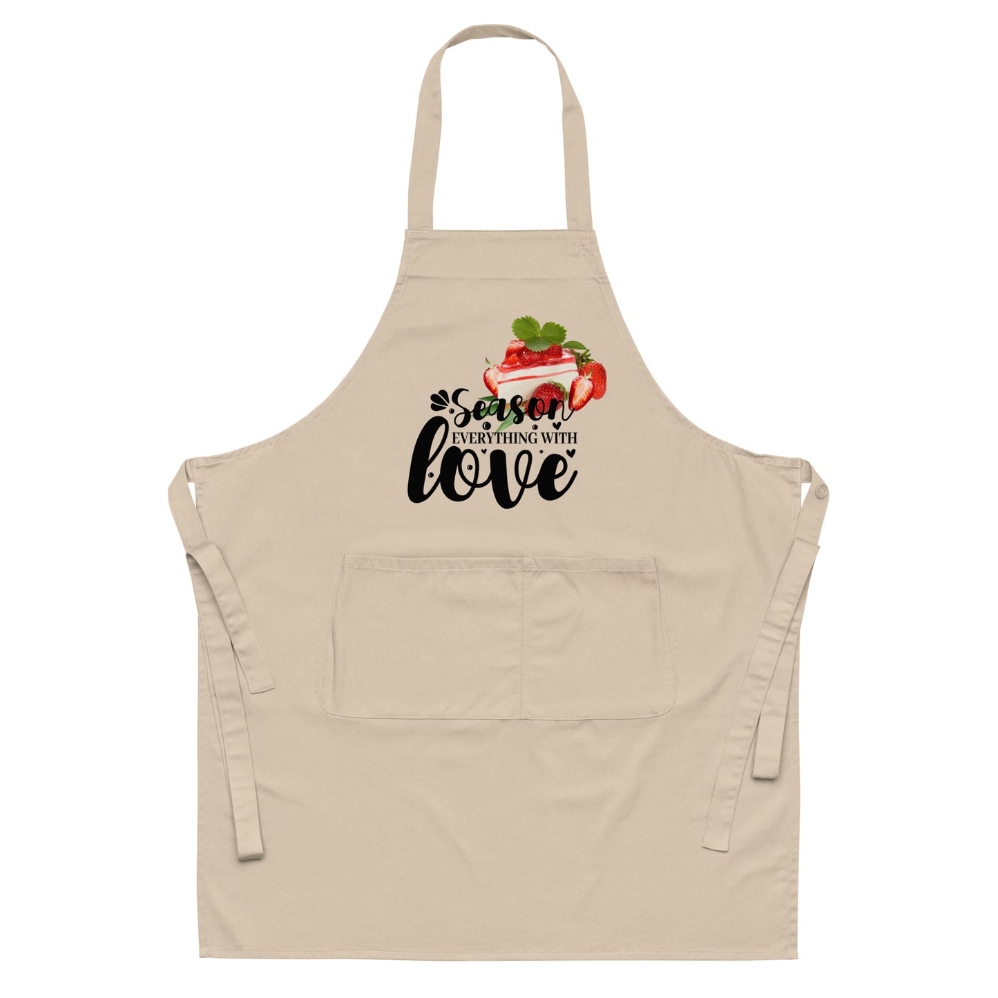 Organic cotton apron SEASON EVERYTHING WITH LOVE