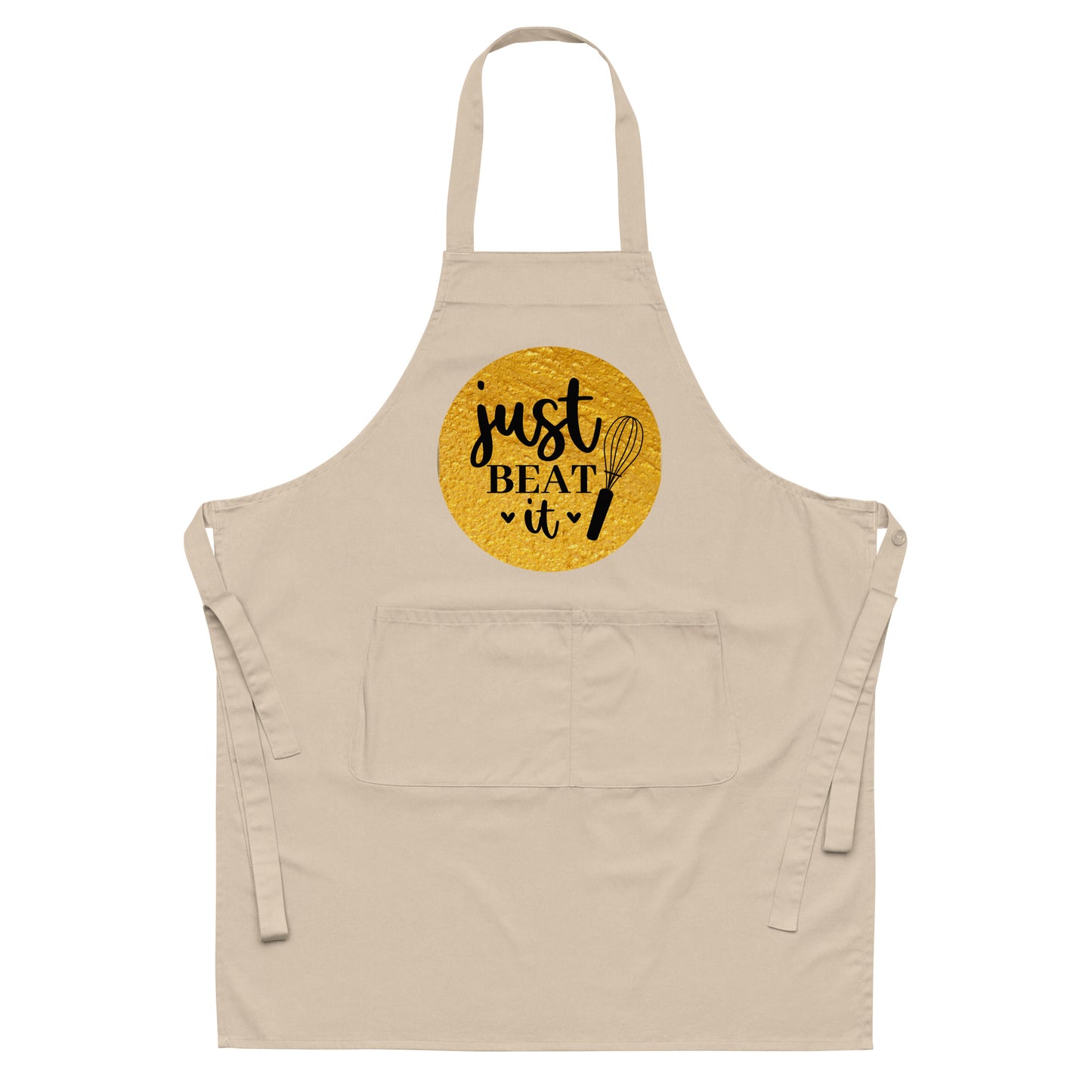 Organic cotton apron JUST BEAT IT