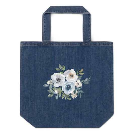 Органична дънкова чанта FLOWERS