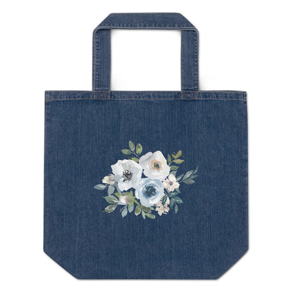 Органична дънкова чанта FLOWERS