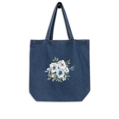 Органична дънкова чанта FLOWERS