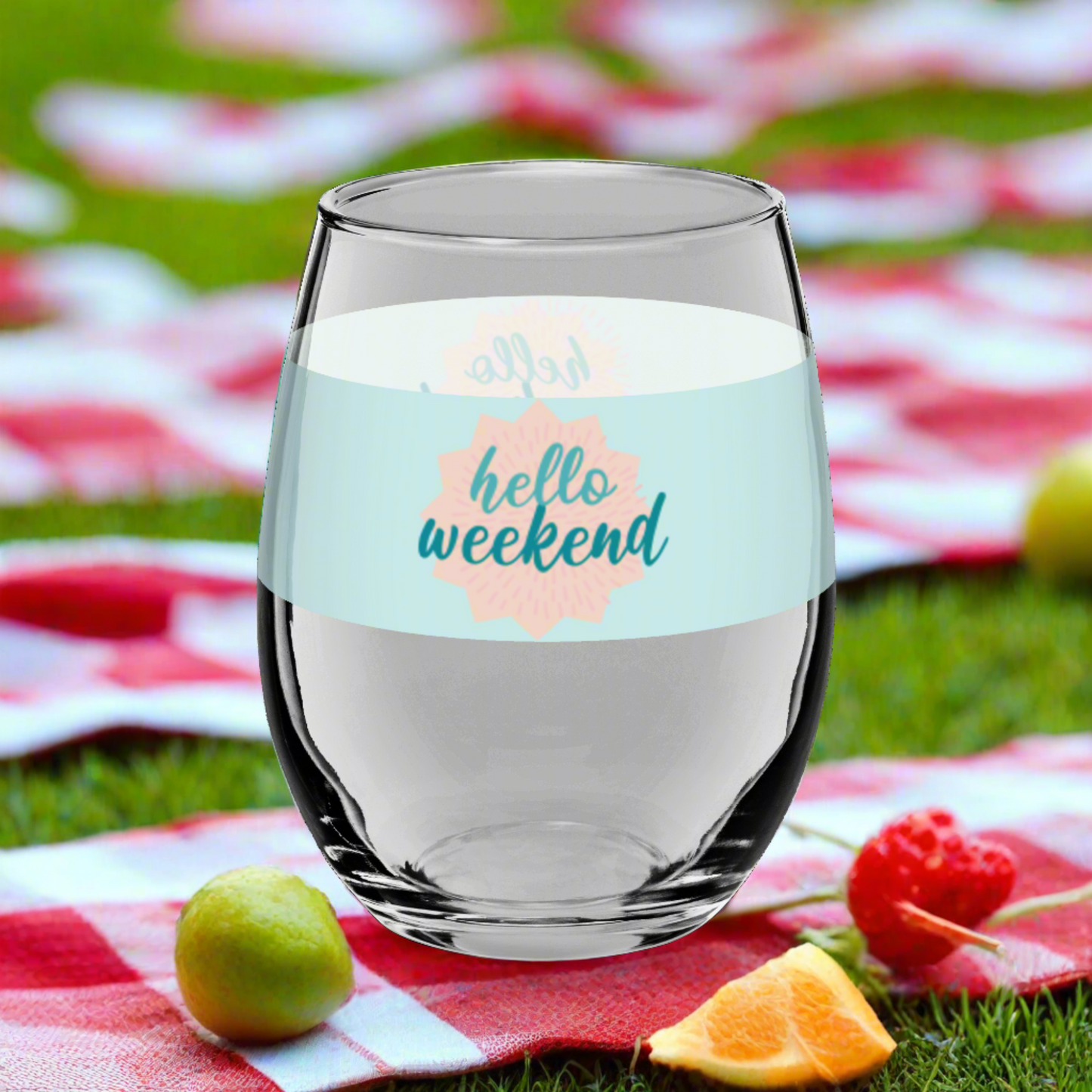 Stemless wine glass HELLO WEEKEND