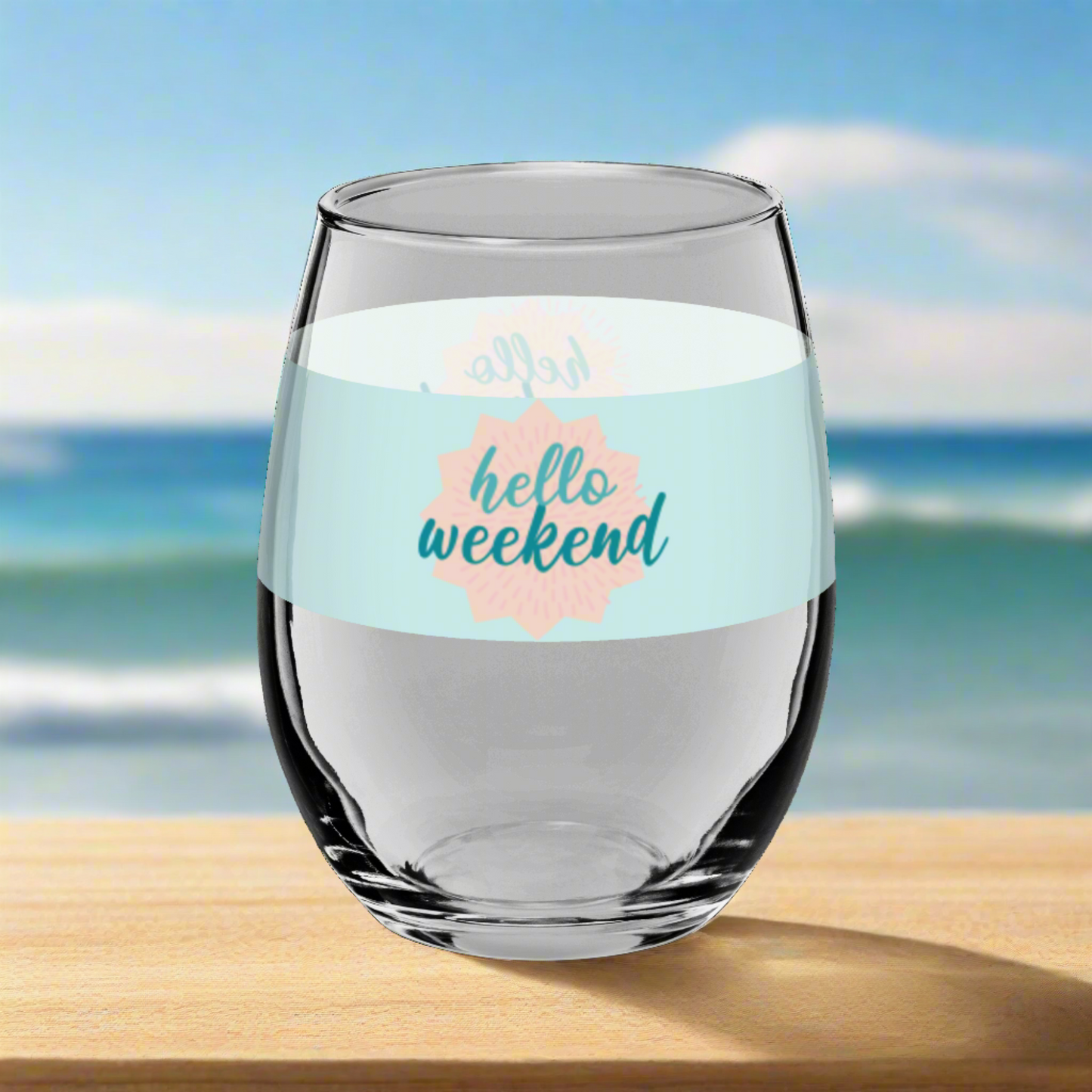 Stemless wine glass HELLO WEEKEND