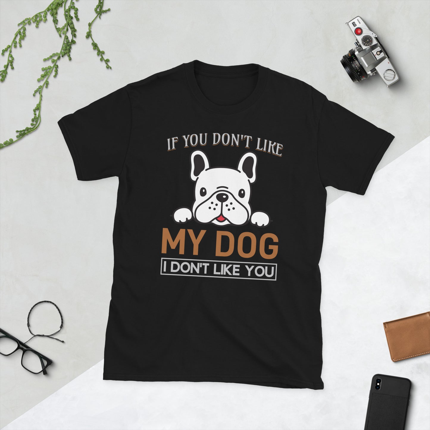 Camiseta unisex de manga corta SI NO TE GUSTA MI PERRO