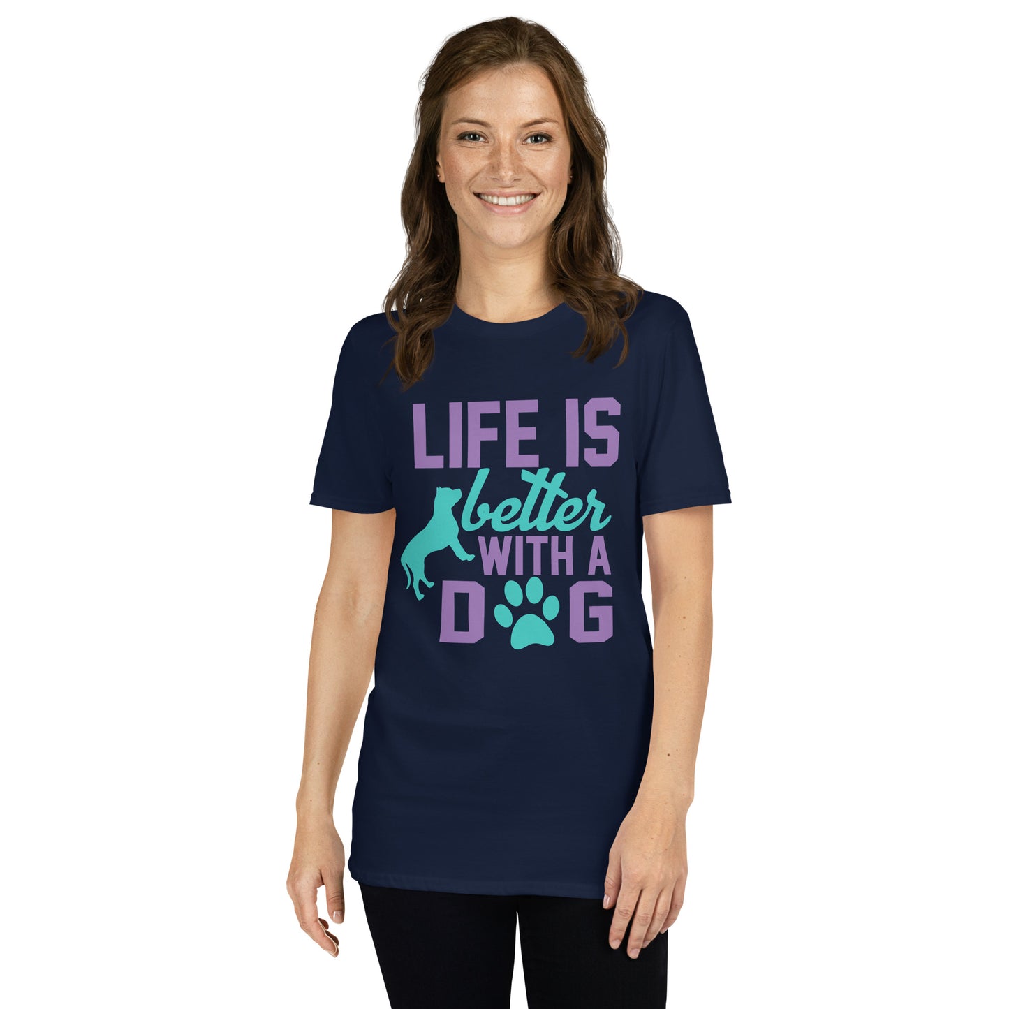 Short-Sleeve Unisex T-Shirt LIFE IS BETTER WITH A DOG