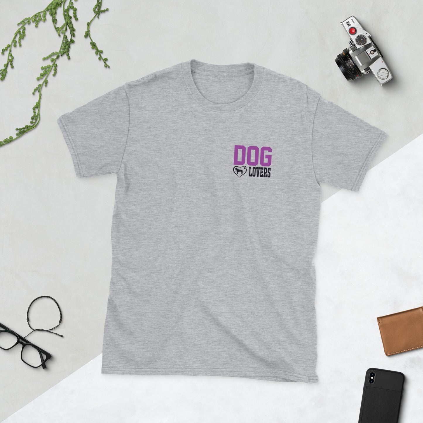 Camiseta unisex de manga corta AMANTES DE LOS PERROS