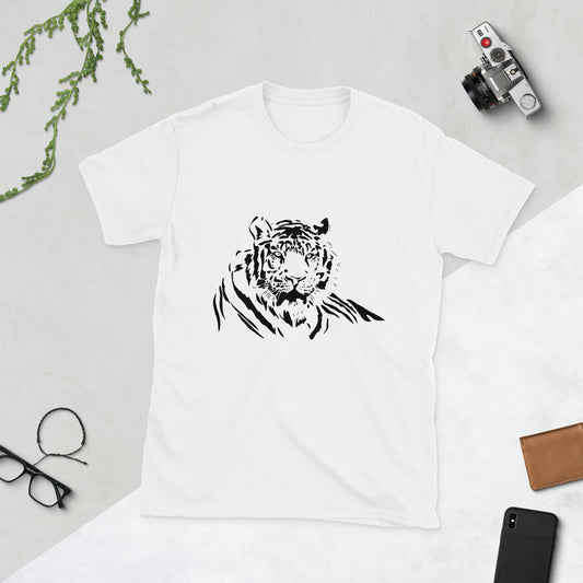 Унисекс тениска с къс ръкав TIGER MONOCHROME