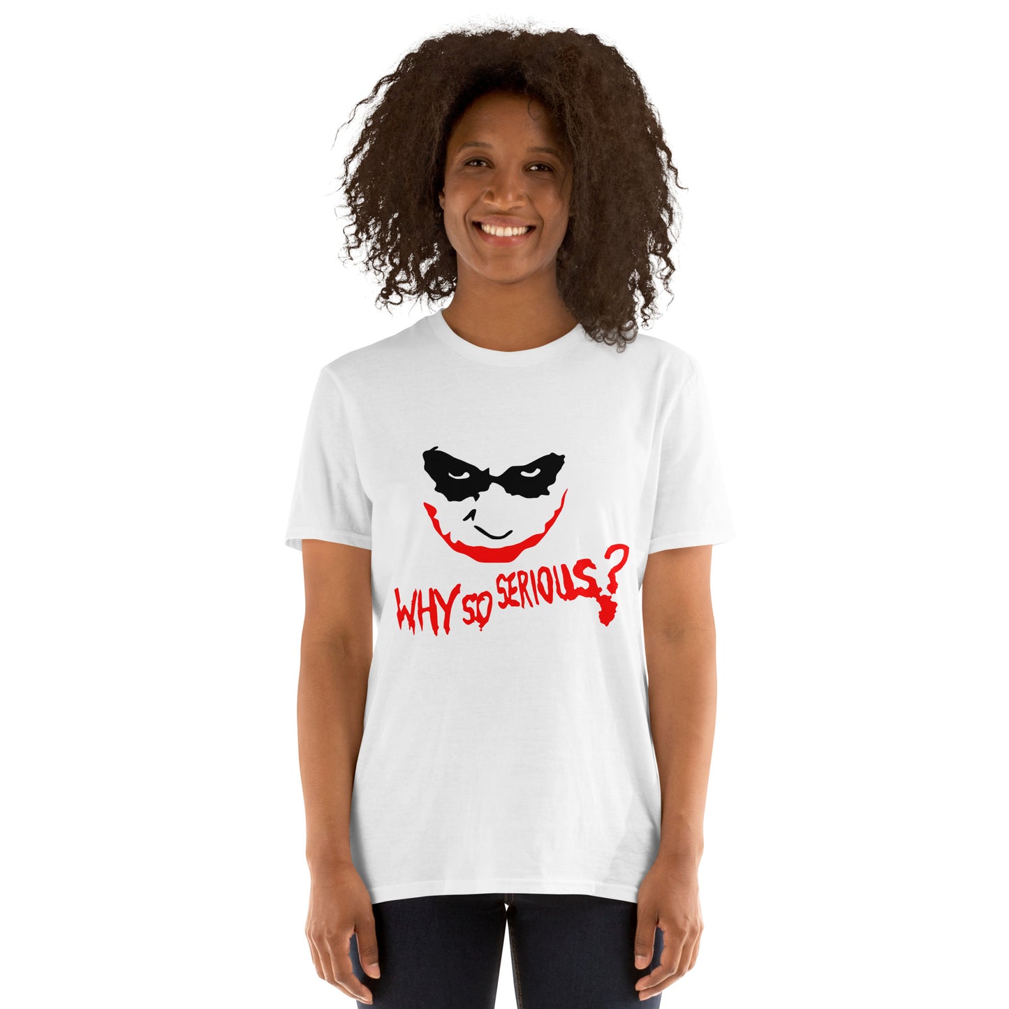 Camiseta unisex de manga corta POR QUÉ TAN SERIO