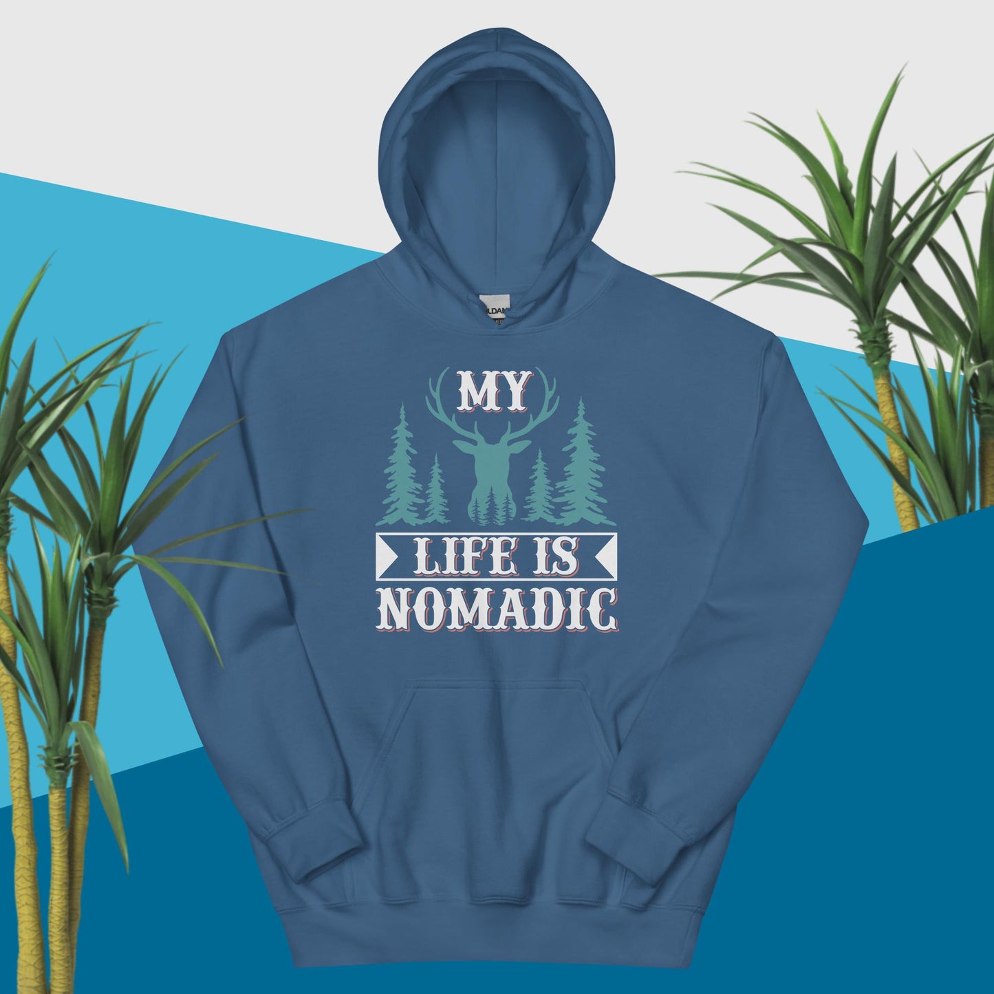 Sudadera con capucha unisex MI VIDA ES NÓMADA