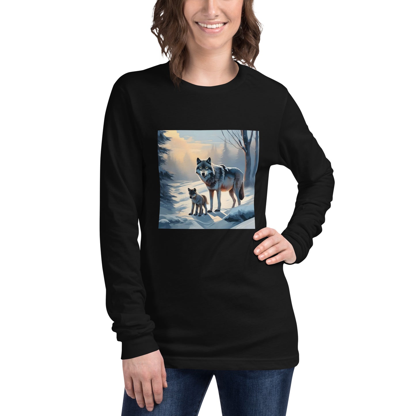 Unisex Long Sleeve Tee WOLF FAMILY