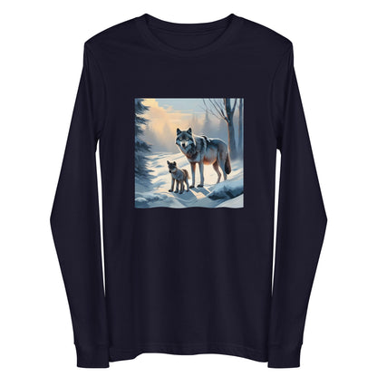 Унисекс тениска с дълъг ръкав WOLF FAMILY