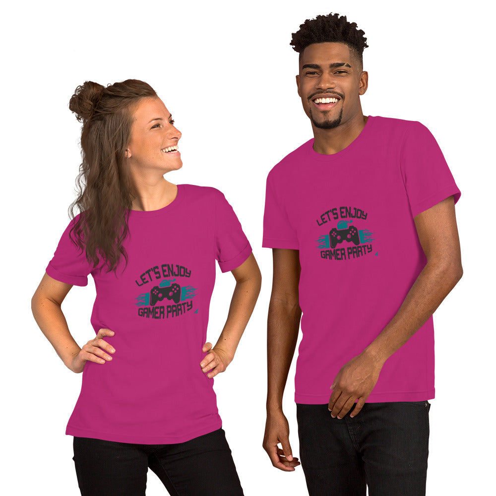 Camiseta unisex LET'S DISFRUTE GAMER PARTY