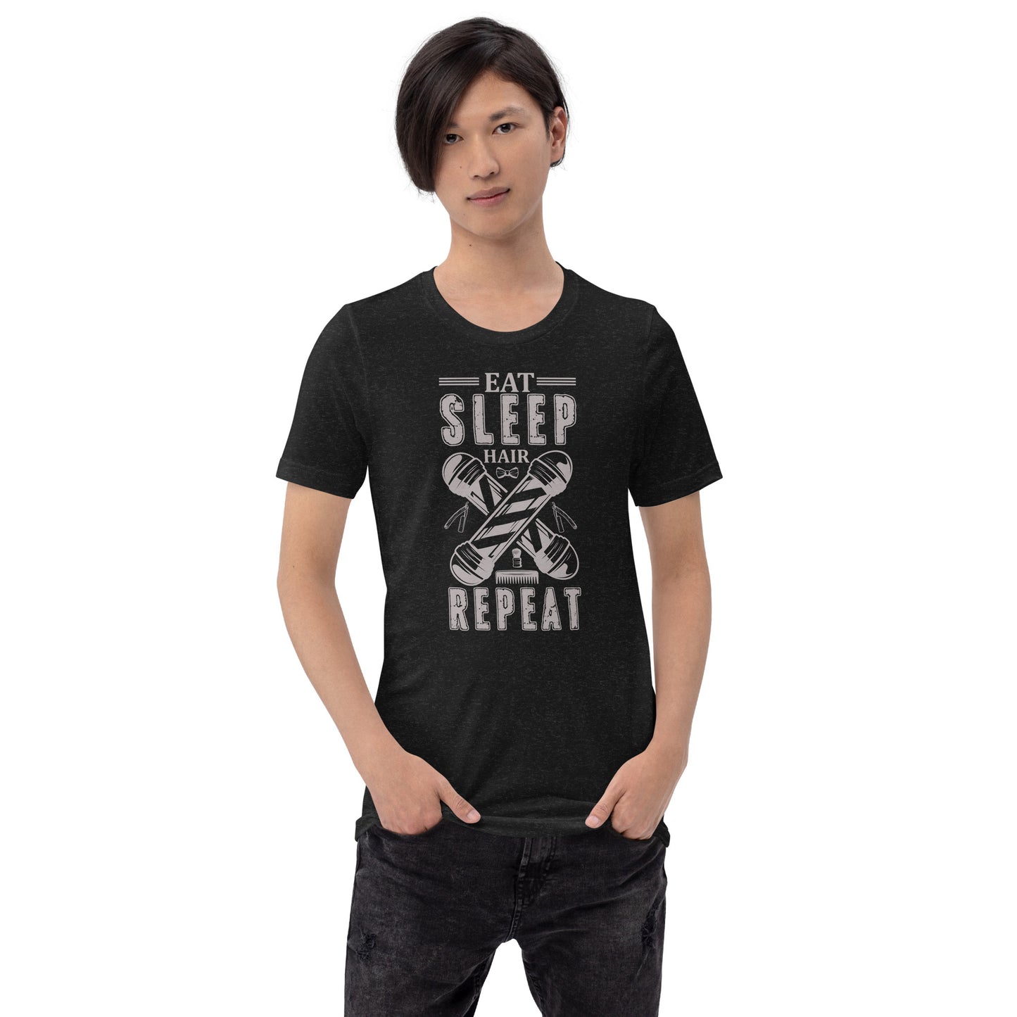 Unisex t-shirt EAT SLEEP HAIR REPEAT