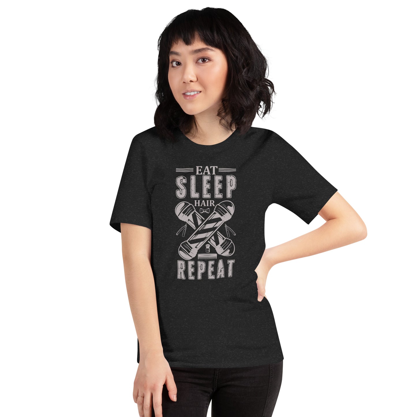 Unisex t-shirt EAT SLEEP HAIR REPEAT