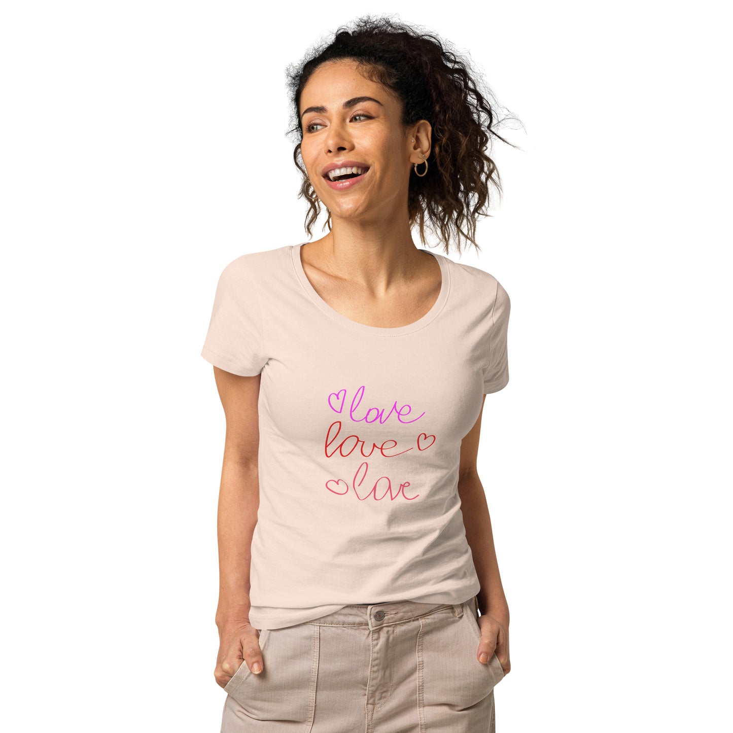 Women’s basic organic t-shirt LOVE COLORFUL