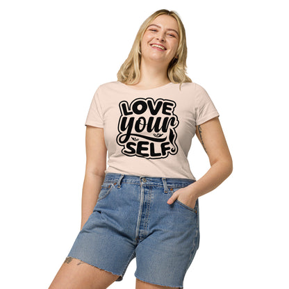 Дамска базова органична тениска LOVE YOURSELF