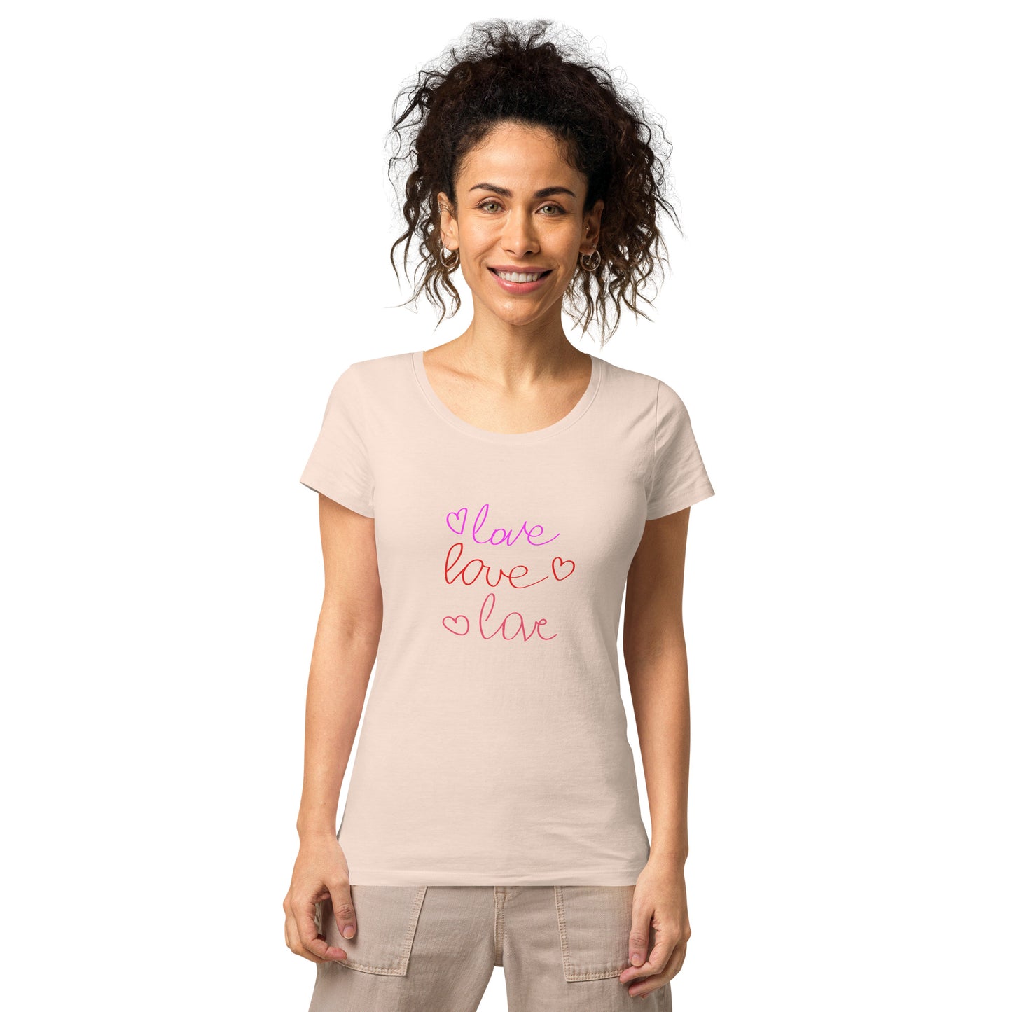 Women’s basic organic t-shirt LOVE COLORFUL