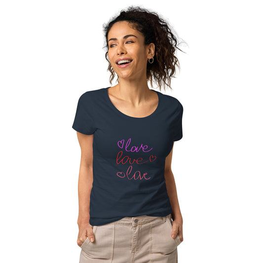 Women’s basic organic t-shirt LOVE COLORFUL