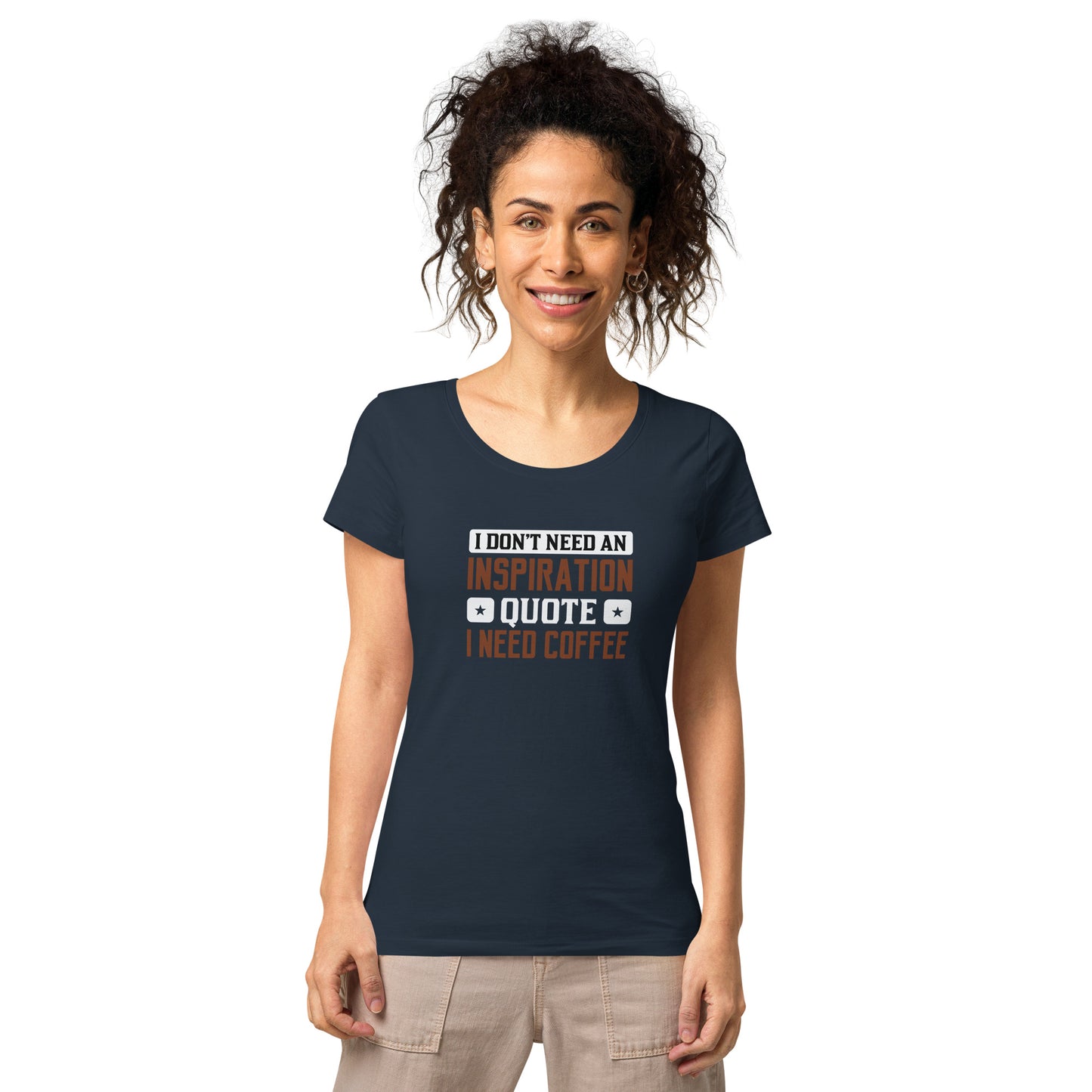 Camiseta orgánica básica de mujer NECESITO CAFÉ