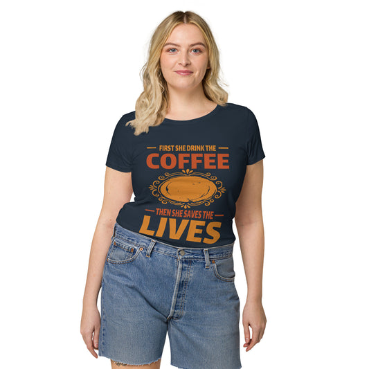 Camiseta orgánica básica de mujer PRIMERO TOMA EL CAFÉ