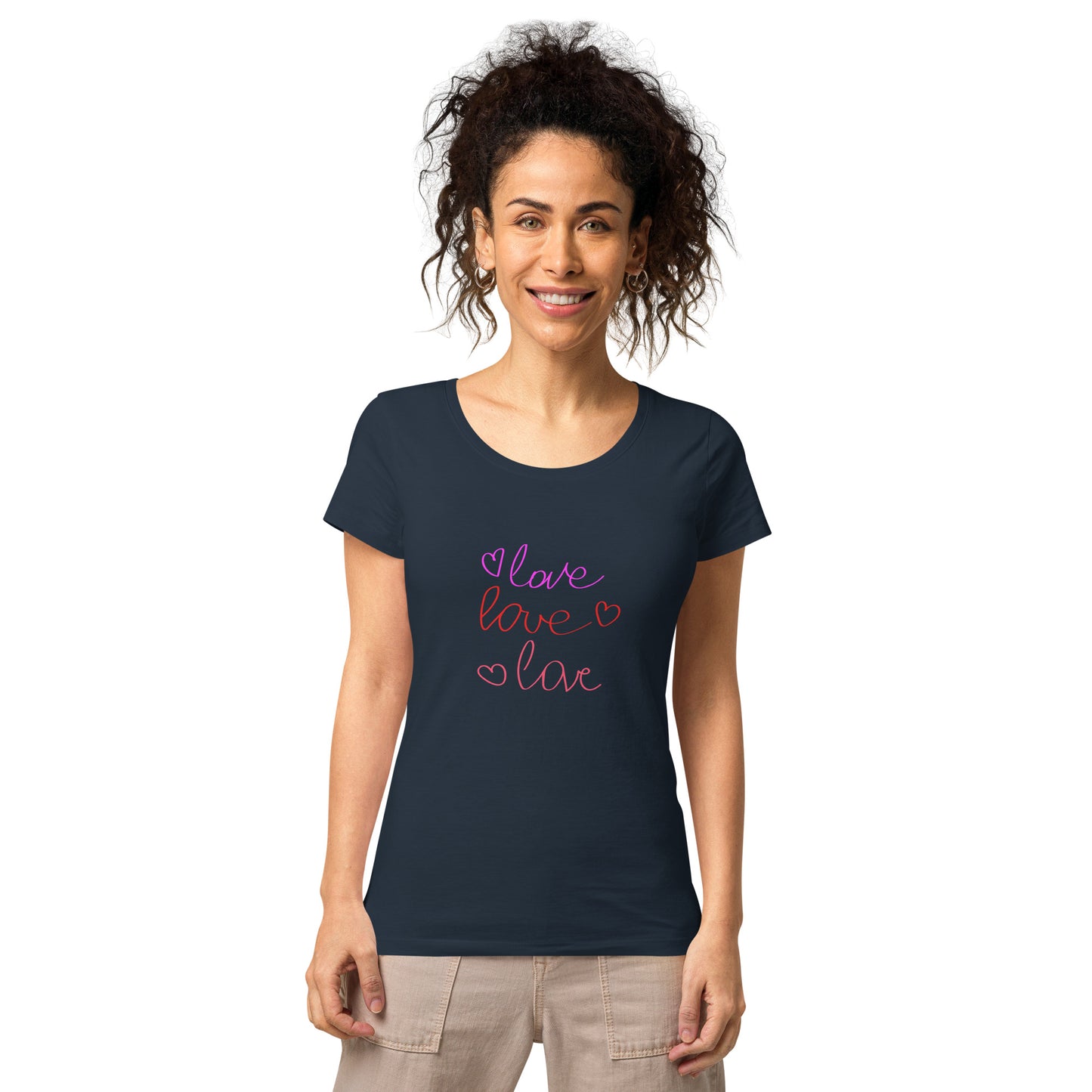 Women’s basic organic t-shirt LOVE COLORFUL