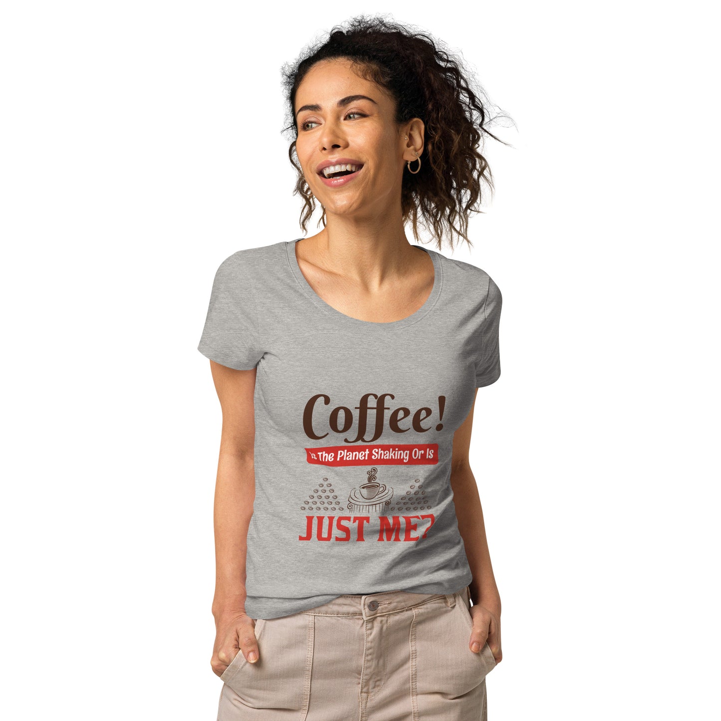 Camiseta ecológica básica mujer ¡CAFÉ!