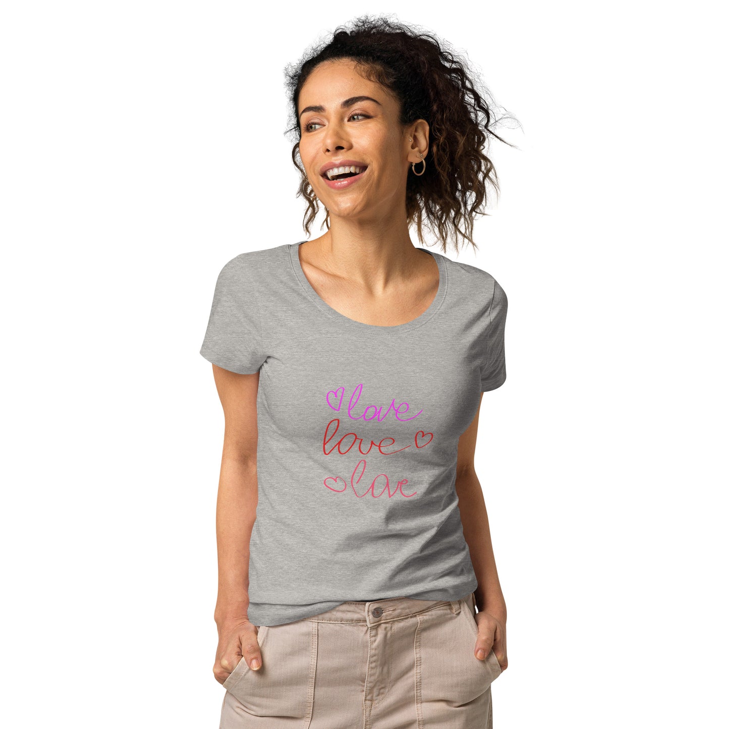 Women’s basic organic t-shirt LOVE COLORFUL