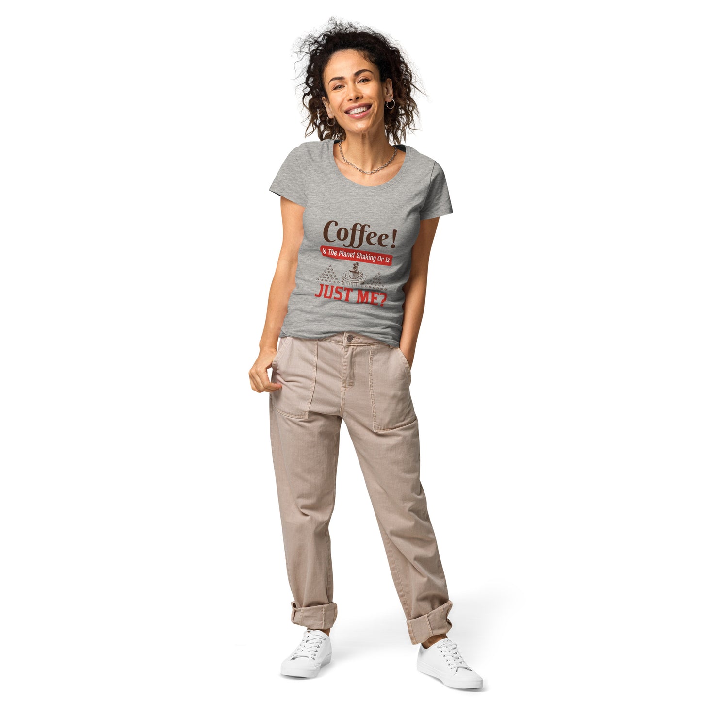 Camiseta ecológica básica mujer ¡CAFÉ!