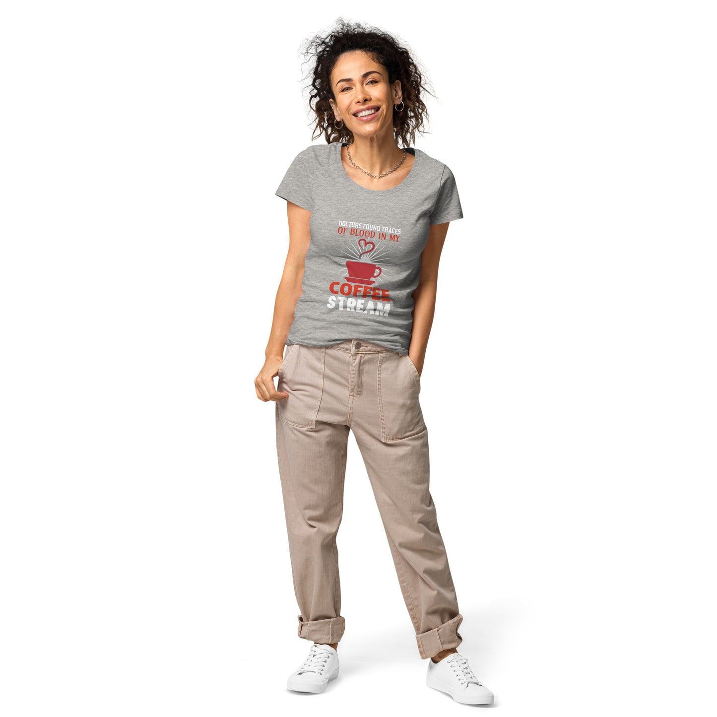 Women’s basic organic t-shirt COFFEE STREAM