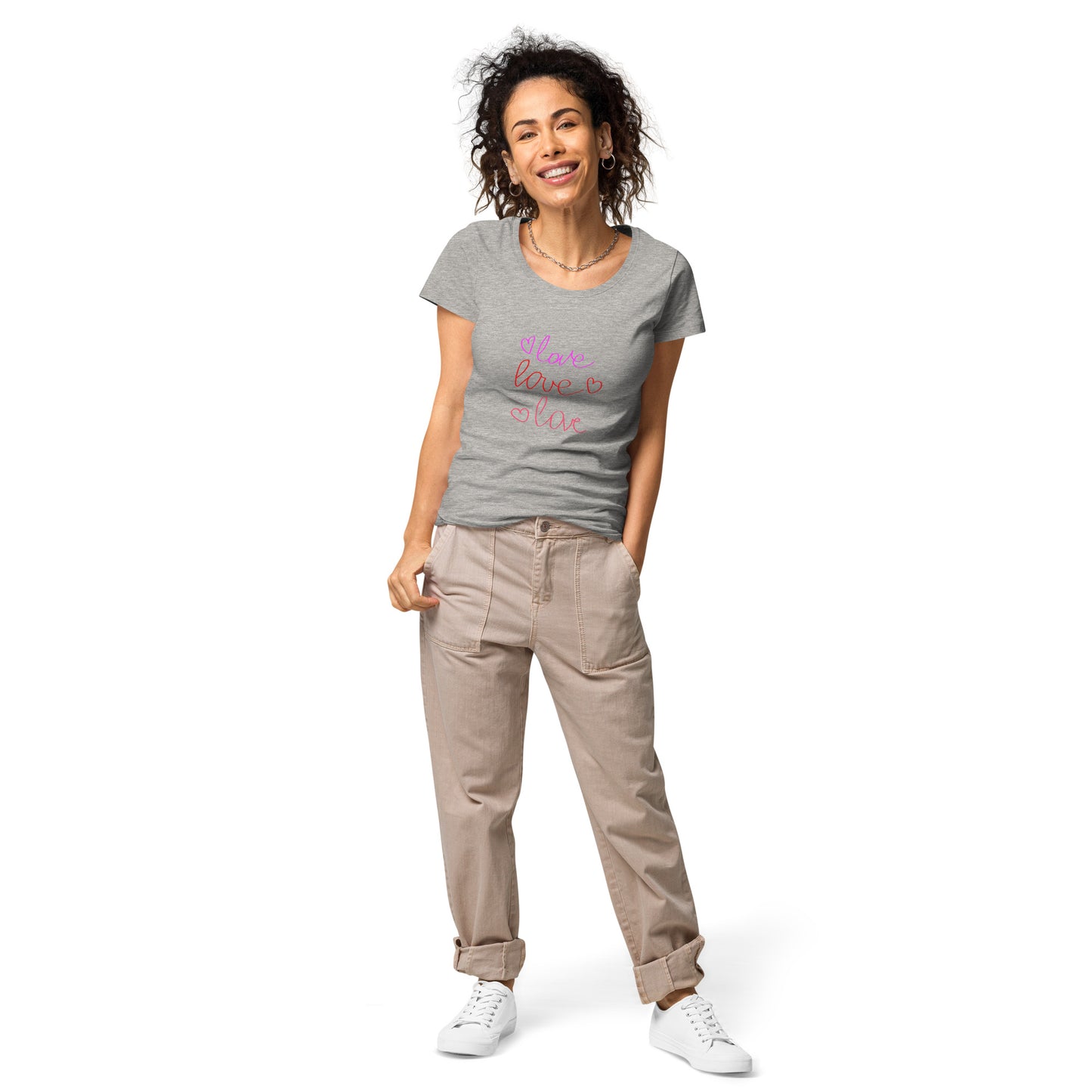 Women’s basic organic t-shirt LOVE COLORFUL