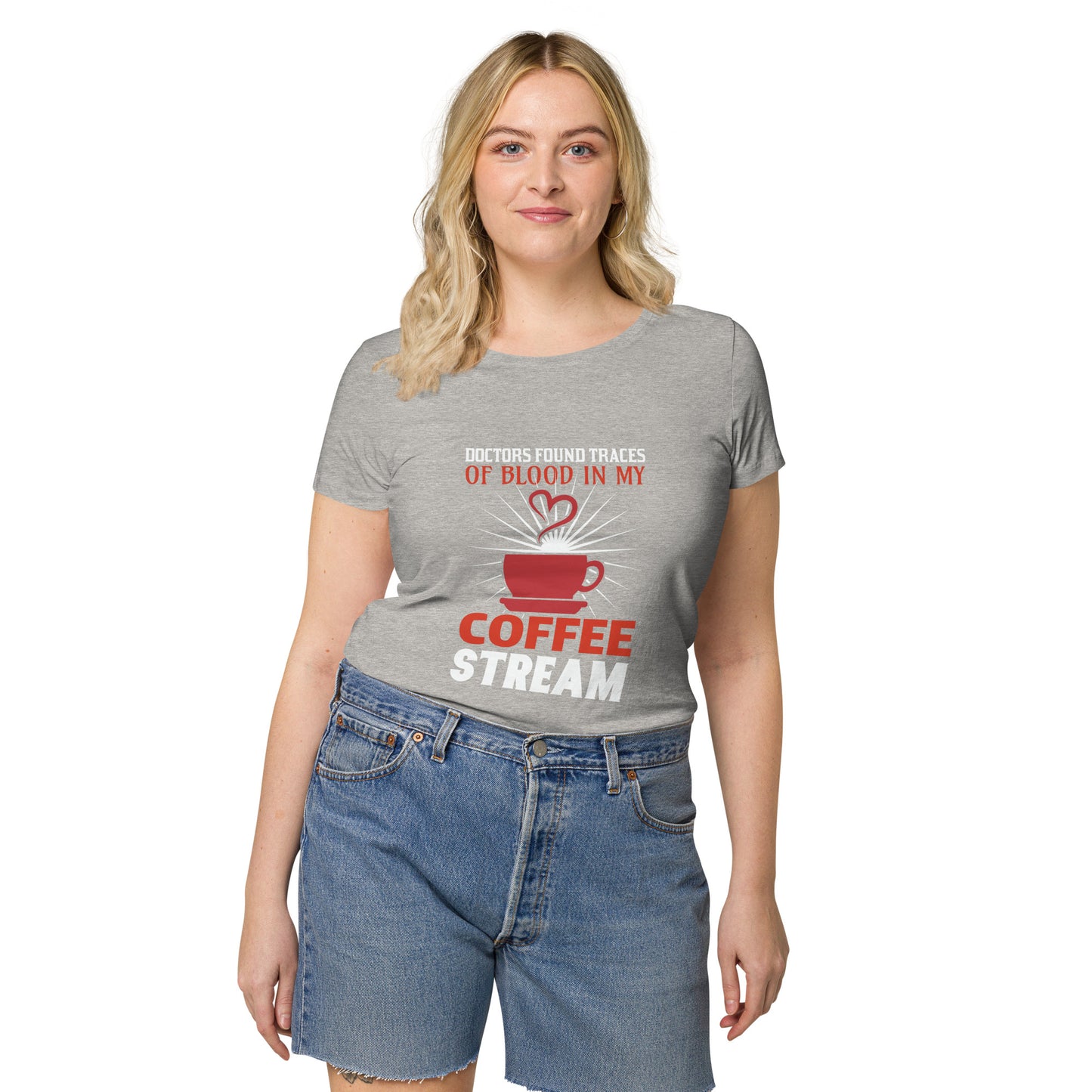 Women’s basic organic t-shirt COFFEE STREAM