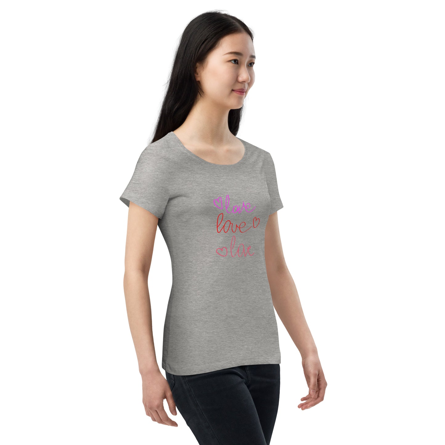 Women’s basic organic t-shirt LOVE COLORFUL