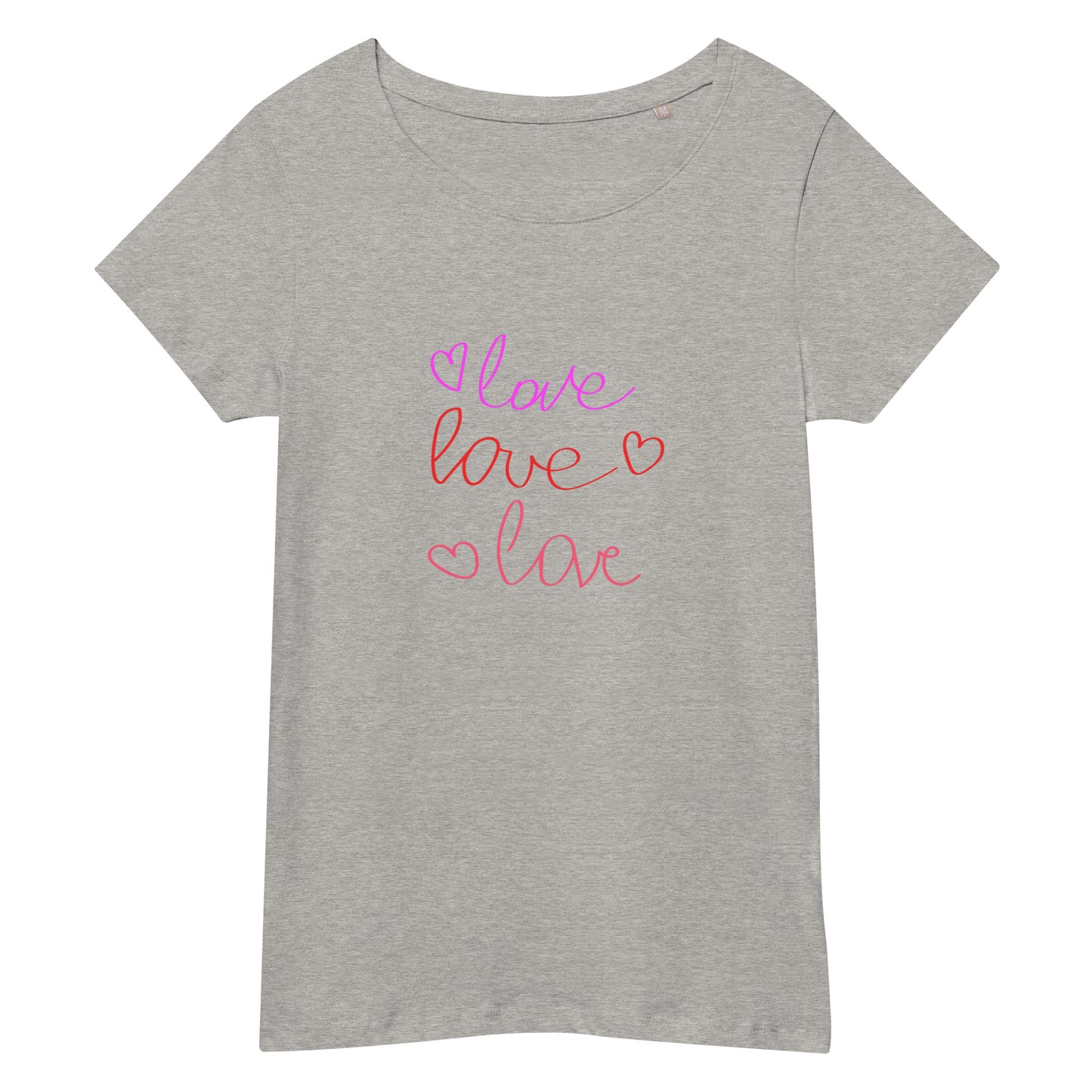 Women’s basic organic t-shirt LOVE COLORFUL