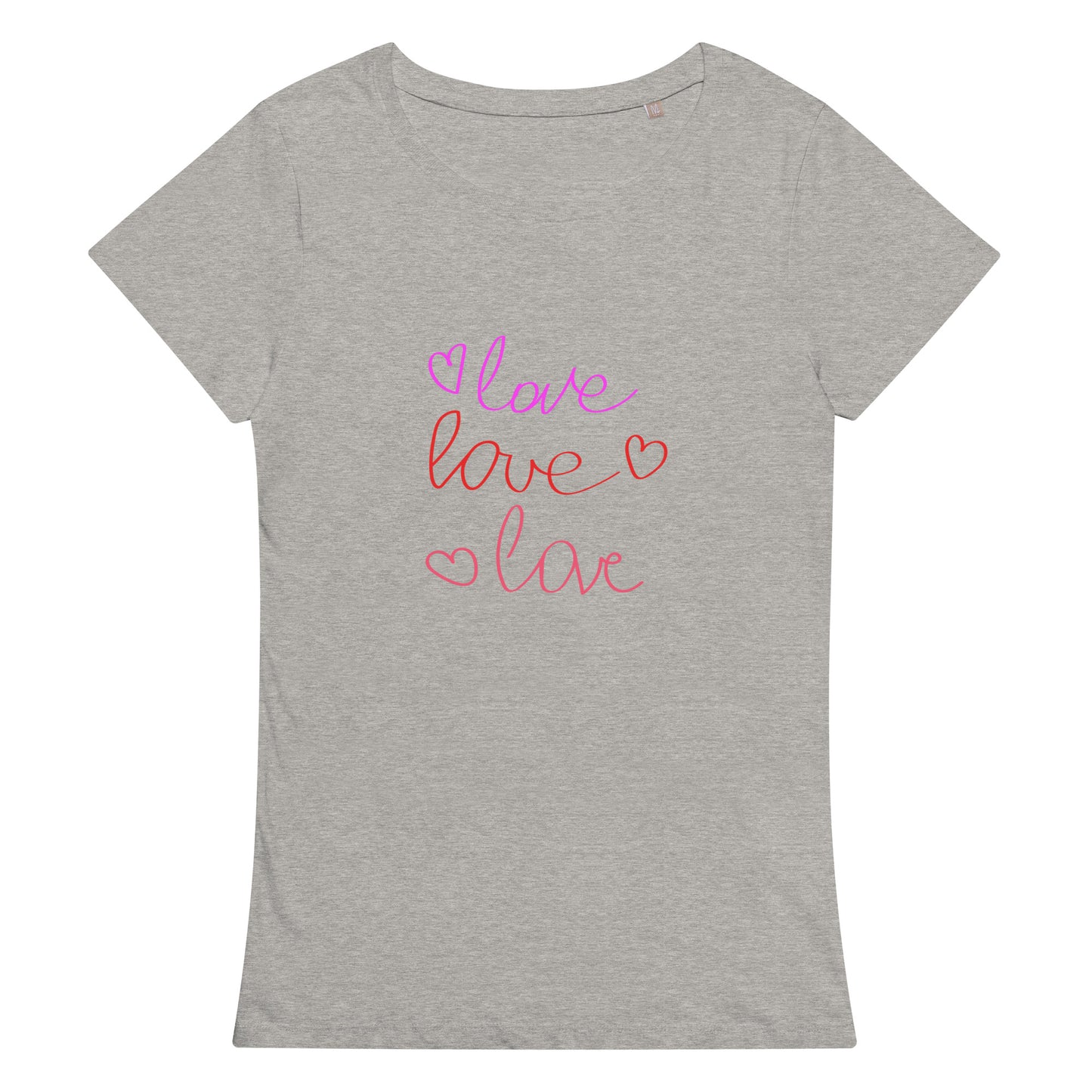 Women’s basic organic t-shirt LOVE COLORFUL