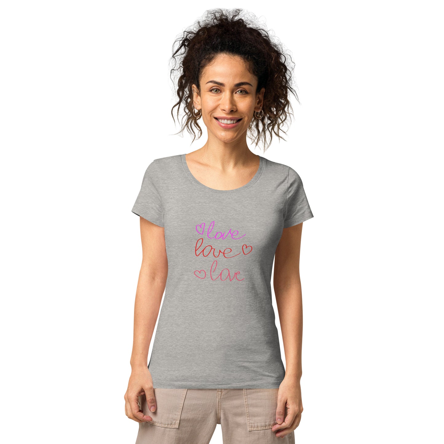 Women’s basic organic t-shirt LOVE COLORFUL