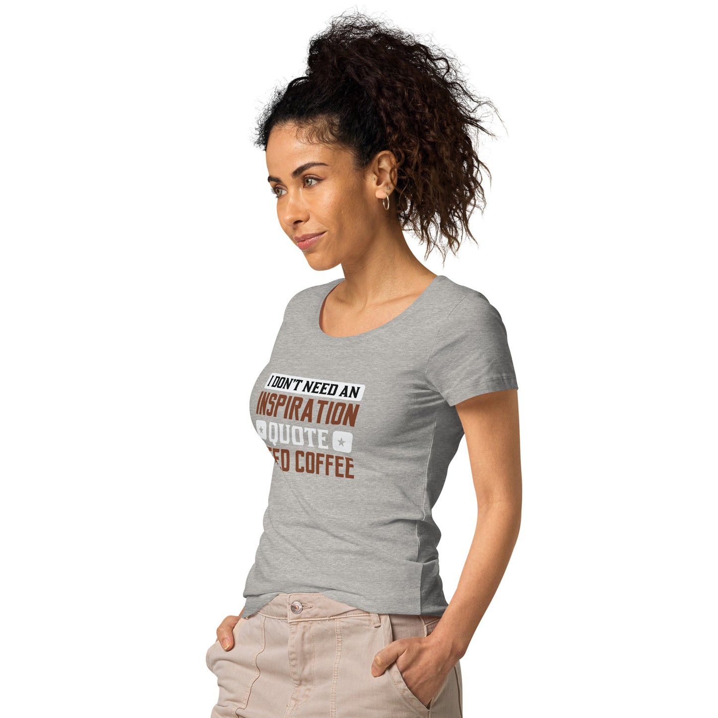 Camiseta orgánica básica de mujer NECESITO CAFÉ