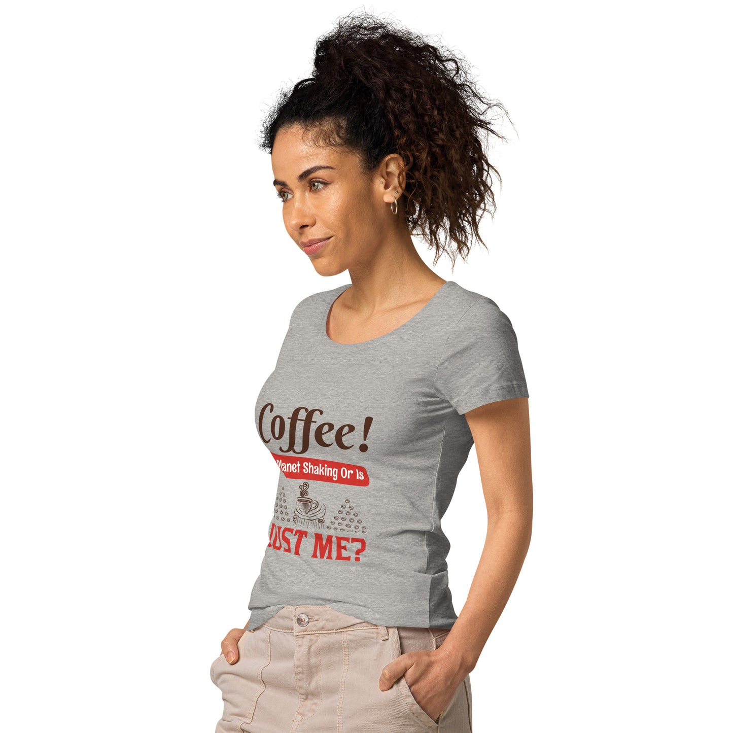 Camiseta ecológica básica mujer ¡CAFÉ!